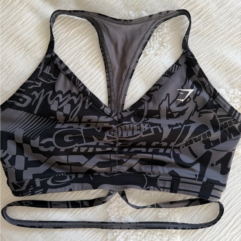 Gymshark Black Graphic Sports Bra